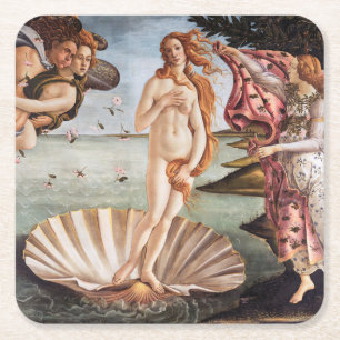 Porta-copo De Papel Quadrado Sandro Botticelli - Nascimento de Vênus