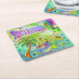Porta-copo De Papel Quadrado Santa Barbara Melodia Atemporal Montanha-russa