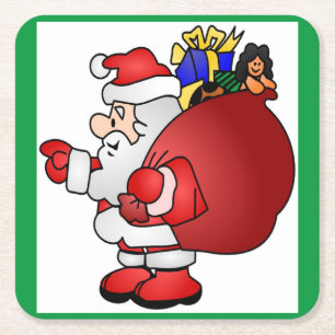 PORTA-COPO DE PAPEL QUADRADO SANTA CLAUS