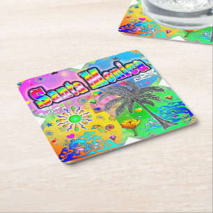 Porta-copo De Papel Quadrado Santa Monica Quadro Seasons Coaster