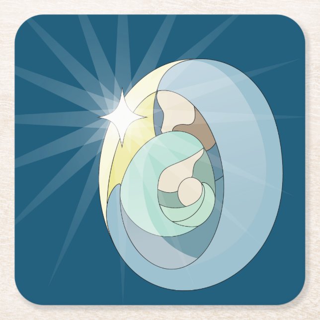 Porta-copo De Papel Quadrado Santa Noite (Frente)