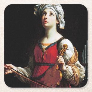 Porta-copo De Papel Quadrado Santo Cecilia (Rua. Cecília), Guido Reni