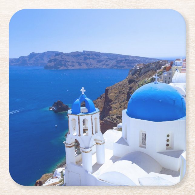 Porta-copo De Papel Quadrado Santorini (Frente)