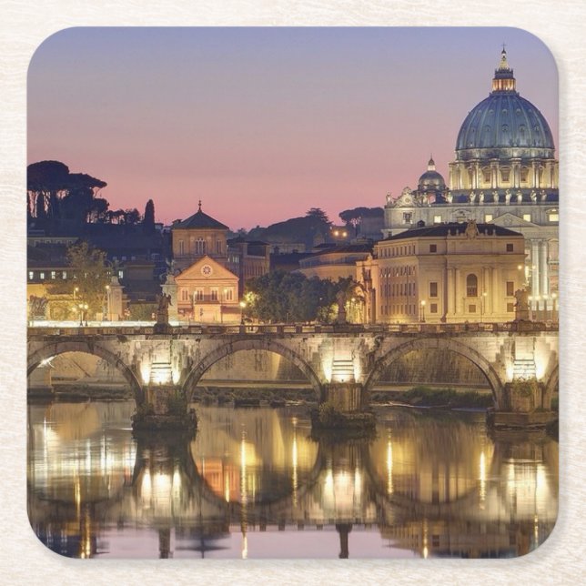 Porta-copo De Papel Quadrado Santuários Sedes por o orarium Romae (Frente)