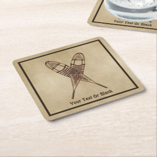 Porta-copo De Papel Quadrado Sapatos De Neve Em Papel Antigo