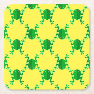 Porta-copo De Papel Quadrado Sapos bonitos dos desenhos animados