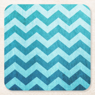 Porta-copo De Papel Quadrado Sarja de Nimes Chevron por Shirley Taylor