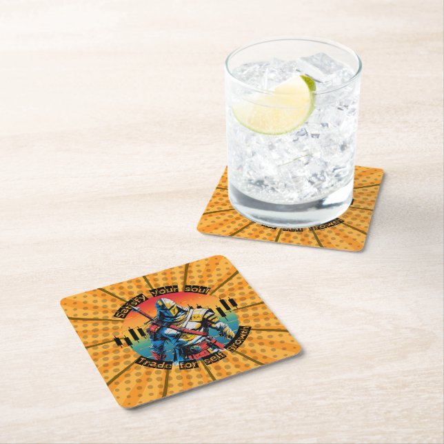 Porta-copo De Papel Quadrado Satisfy | Trade motivation | Fantasy Design Comic (Insitu)