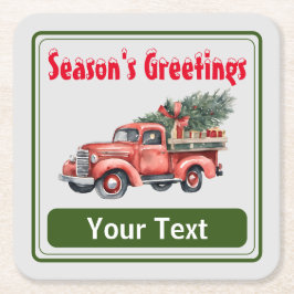 Porta-copo De Papel Quadrado Saudações da Estação Personalizada