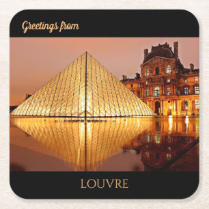Porta-copo De Papel Quadrado Saudações de Louvre