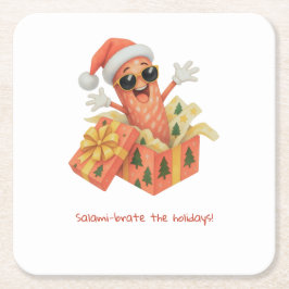 Porta-copo De Papel Quadrado saúdam o Natal com salame!