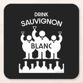 Porta-copo De Papel Quadrado Sauvignon Blanc Wine Drinker