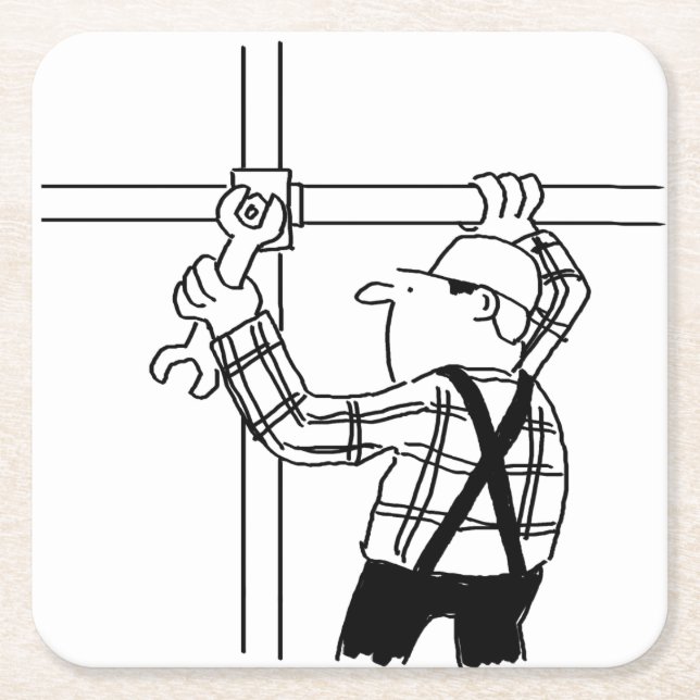 Porta-copo De Papel Quadrado Scaffolder com Scaffolding (Frente)