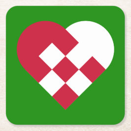 Porta-copo De Papel Quadrado Scandinavian Jule Heart