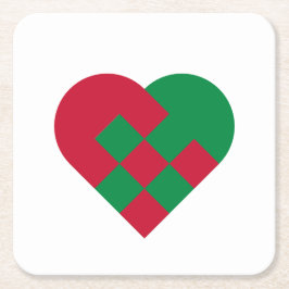 Porta-copo De Papel Quadrado Scandinavian Yule Hear - Christmas Holiday -