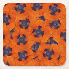 Porta-copo De Papel Quadrado Scarlet Orange Poppy Sem Costura