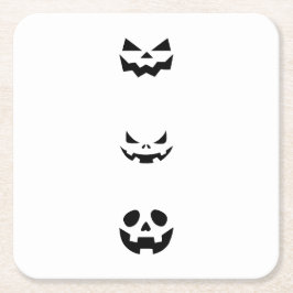 Porta-copo De Papel Quadrado Scary Halloween Faces