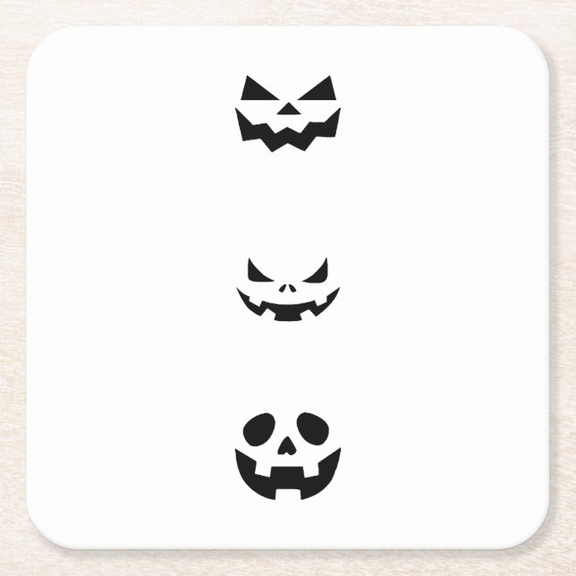 Porta-copo De Papel Quadrado Scary Halloween Faces (Frente)