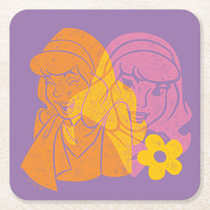 Porta-copo De Papel Quadrado Scooby-Doo   Retrato de Flor Daphne