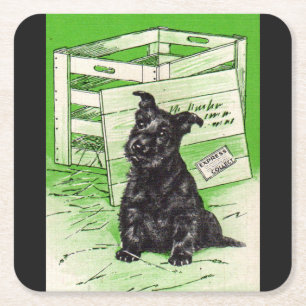 Porta-copo De Papel Quadrado Scottie dog por entrega especial