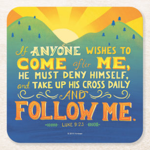 Porta-copo De Papel Quadrado Se qualquer um deseja vir após mim