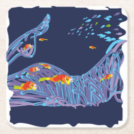 Porta-copo De Papel Quadrado Sea bottom