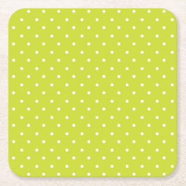 Porta-copo De Papel Quadrado Seamless pattern  bright lime polka dot pattern