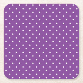 Porta-copo De Papel Quadrado Seamless purple background polka dot pattern 