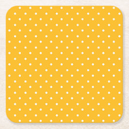 Porta-copo De Papel Quadrado Seamless yellow-orange  polka dot  pattern 