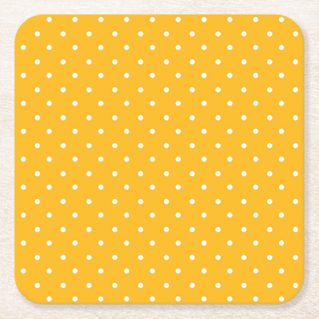 Porta-copo De Papel Quadrado Seamless yellow-orange  polka dot  pattern  (Frente)