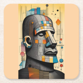 Porta-copo De Papel Quadrado Século 21 Moai - Ken Gage Tiki Art