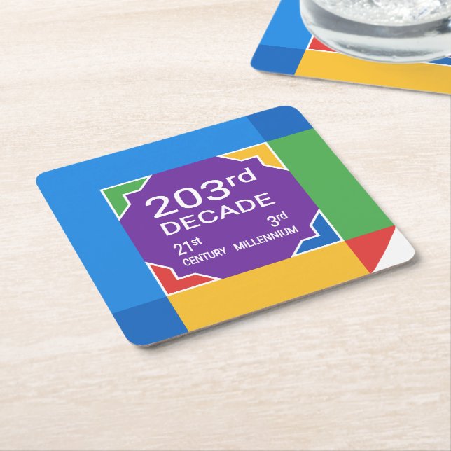 Porta-copo De Papel Quadrado Segunda Década (Ano Novo 2021-2030) (Inclinado)
