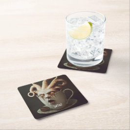 Porta-copo De Papel Quadrado Segunda-feira de manhã azul 2