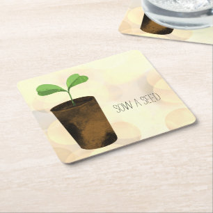 Porta-copo De Papel Quadrado Sementes de serra