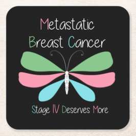Porta-copo De Papel Quadrado Sensibilização Metastásica do Cancer da Mama