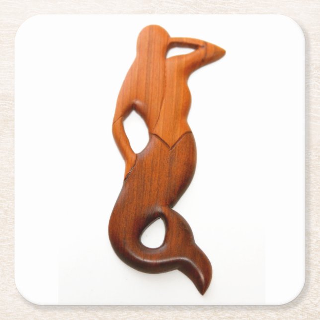 Porta-copo De Papel Quadrado sereia tan da vigia (Frente)