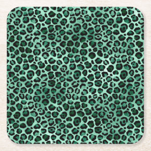 Porta-copo De Papel Quadrado Série Emerald e Safari Dourado Design 9
