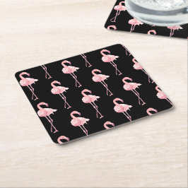Porta-copo De Papel Quadrado Série Flamingo Ternura Design 2