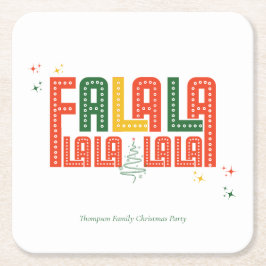 Porta-copo De Papel Quadrado Serviço de Carols da Igreja Karaoke de Natal Famil