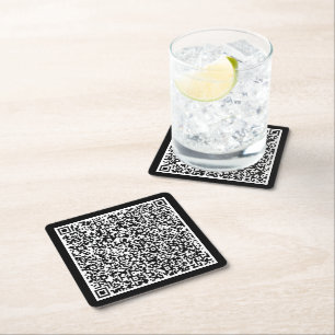 Porta-copo De Papel Quadrado Seu código QR Informações de verificação Papel Mod