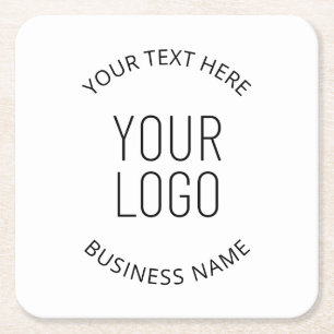 Porta-copo De Papel Quadrado Seu logotipo comercial & mensagem personalizável