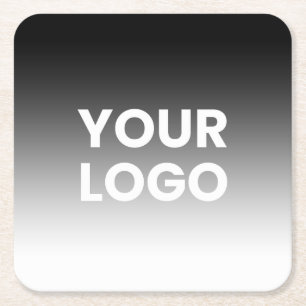 Porta-copo De Papel Quadrado Seu logotipo e gradiente de cor moderno editável