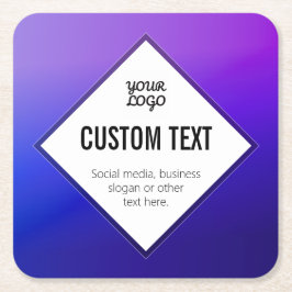 Porta-copo De Papel Quadrado Seu Logotipo e Texto Personalizável | Roxo Ombre