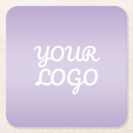 Porta-copo De Papel Quadrado Seu Logotipo & Moderno Ombre Simples | Lavanda