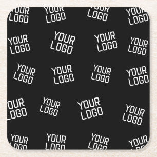 Porta-copo De Papel Quadrado Seu logotipo ou imagem   Modelo com aparência alea