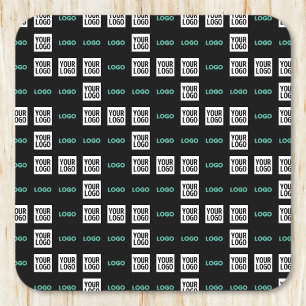 Porta-copo De Papel Quadrado Seu logotipo ou imagem   Padrão Zig Zag com duas i