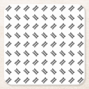 Porta-copo De Papel Quadrado Seu Logotipo Padrão Alternado Simples Repetitivo