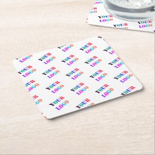 Porta-copo De Papel Quadrado Seu Promocional de logotipo para empresas personal