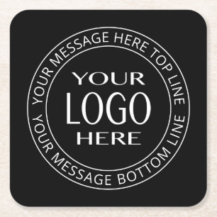 Porta-copo De Papel Quadrado Seu próprio logotipo e texto circular personaliz