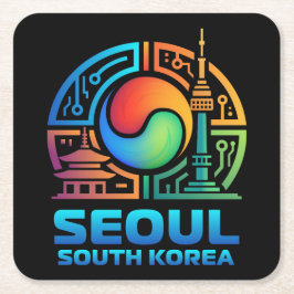 Porta-copo De Papel Quadrado Seul Coreia do Sul